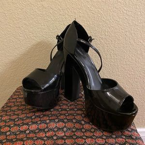 Black platform heels